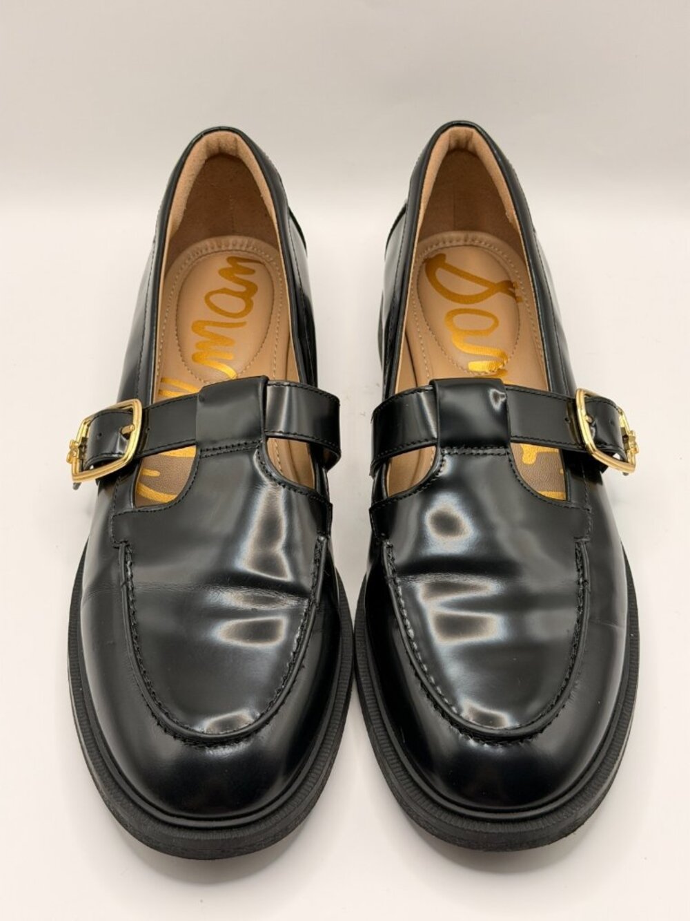 Sam Edelman Women's Elaina T-Strap Leather Mary Jane Black Loafers Sz 10.5 - Picture 2 of 9